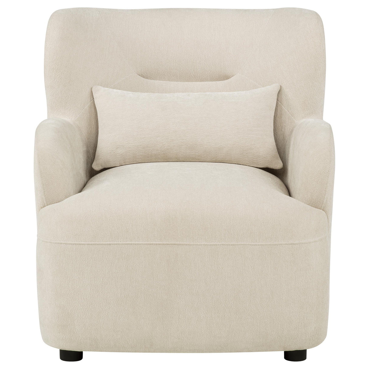 Beige Fabric Accent Chair with Tight Back Cushion
