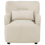 Beige Fabric Accent Chair with Tight Back Cushion