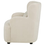 Beige Fabric Accent Chair with Tight Back Cushion