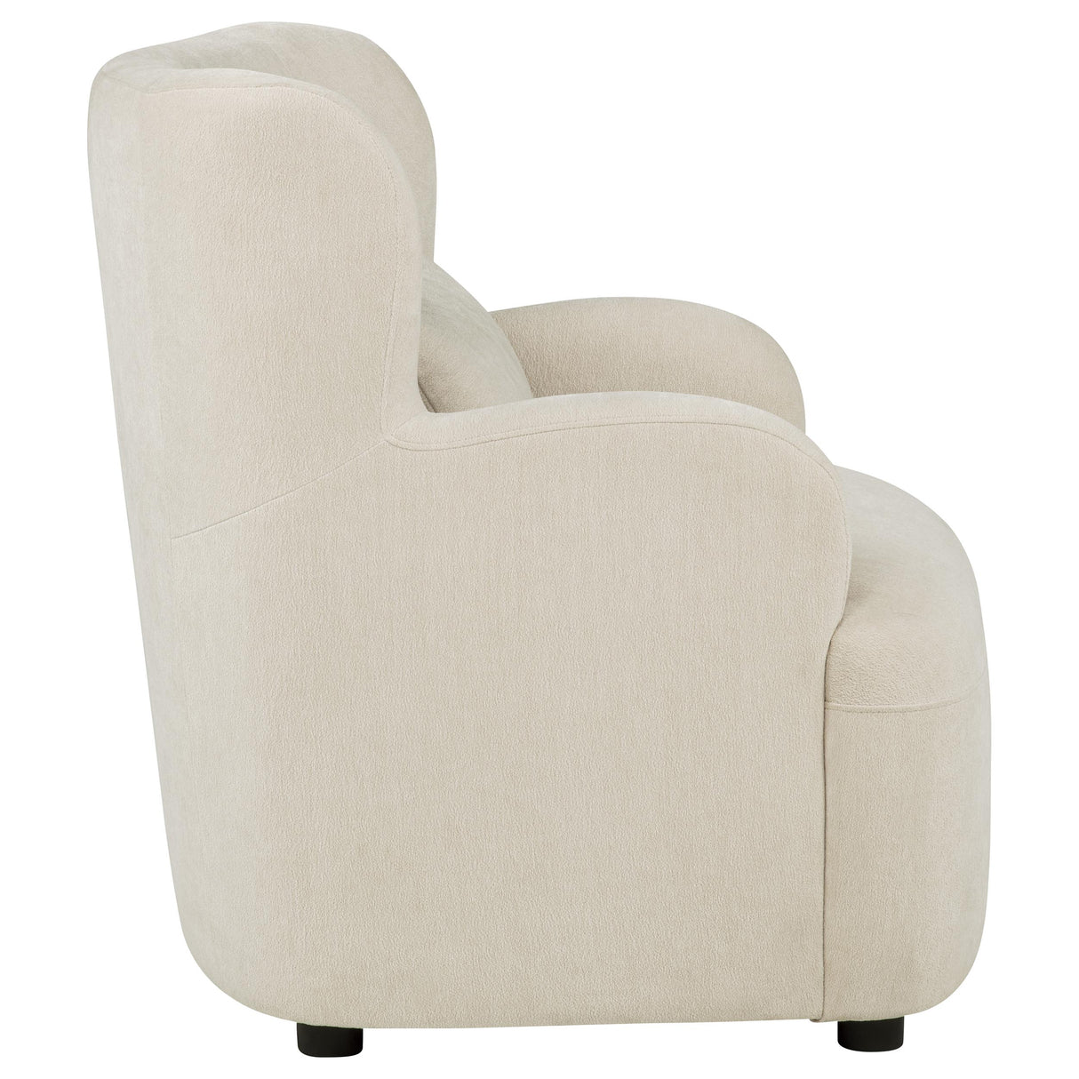 Beige Fabric Accent Chair with Tight Back Cushion