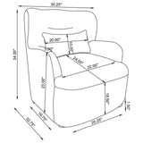 Beige Fabric Accent Chair with Tight Back Cushion