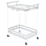 Jefferson 2-Tier Glass Shelf Acrylic Bar Cart Chrome