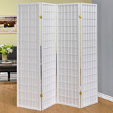 Roberto 4-Panel White Folding Shoji Screen