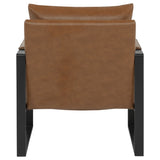 Rosalind Brown Leatherette Track Arm Accent Chair