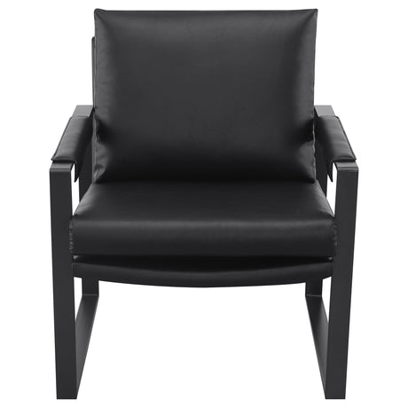 Rosalind Upholstered Track Arm Accent Chair in Black