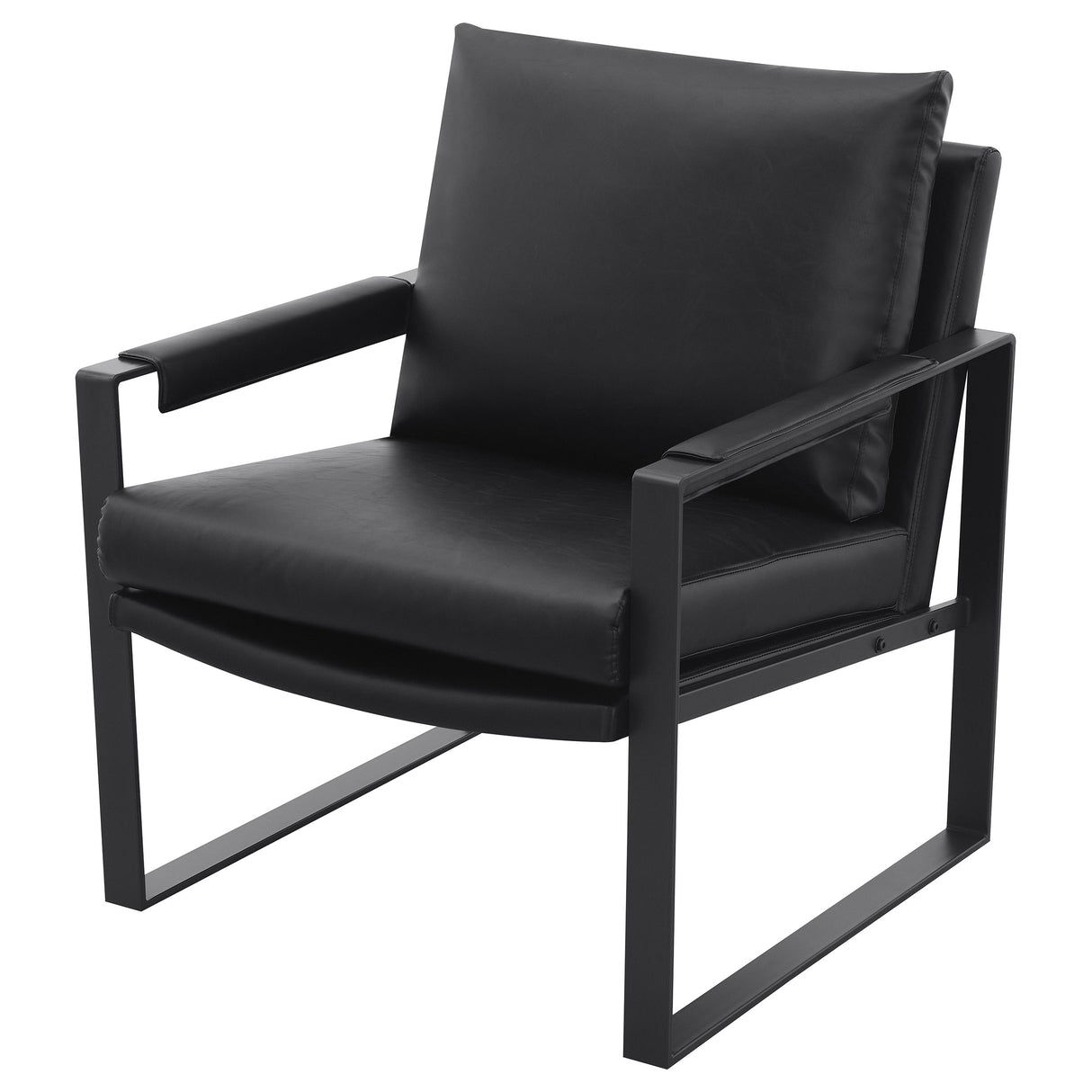 Rosalind Upholstered Track Arm Accent Chair in Black