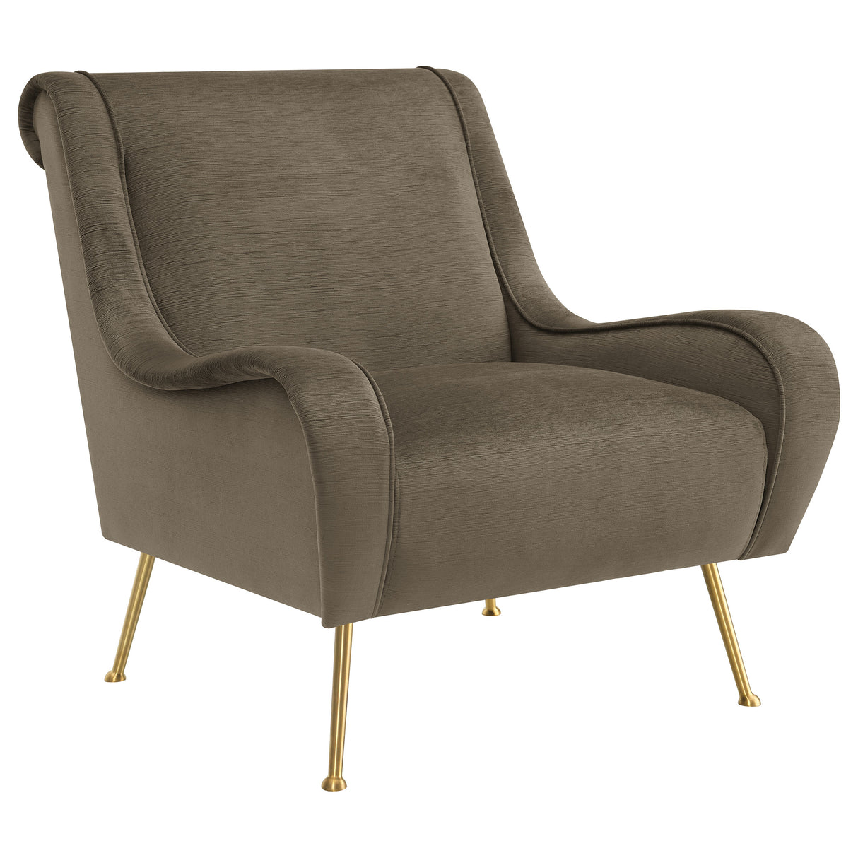 Ricci Upholstered Saddle Arm Accent Chair - Truffle