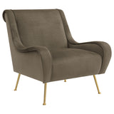 Ricci Upholstered Saddle Arm Accent Chair - Truffle