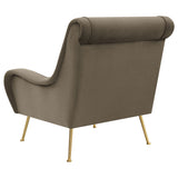 Ricci Upholstered Saddle Arm Accent Chair - Truffle