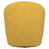 Leon Upholstered Barrel Accent Swivel Chair Mustard Yellow