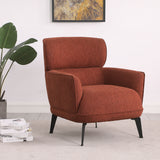 Andrea Upholstered Crescent Arm Accent Chair in Orange