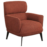 Andrea Upholstered Crescent Arm Accent Chair in Orange