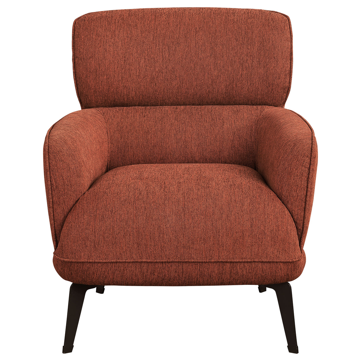 Andrea Upholstered Crescent Arm Accent Chair in Orange
