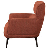 Andrea Upholstered Crescent Arm Accent Chair in Orange