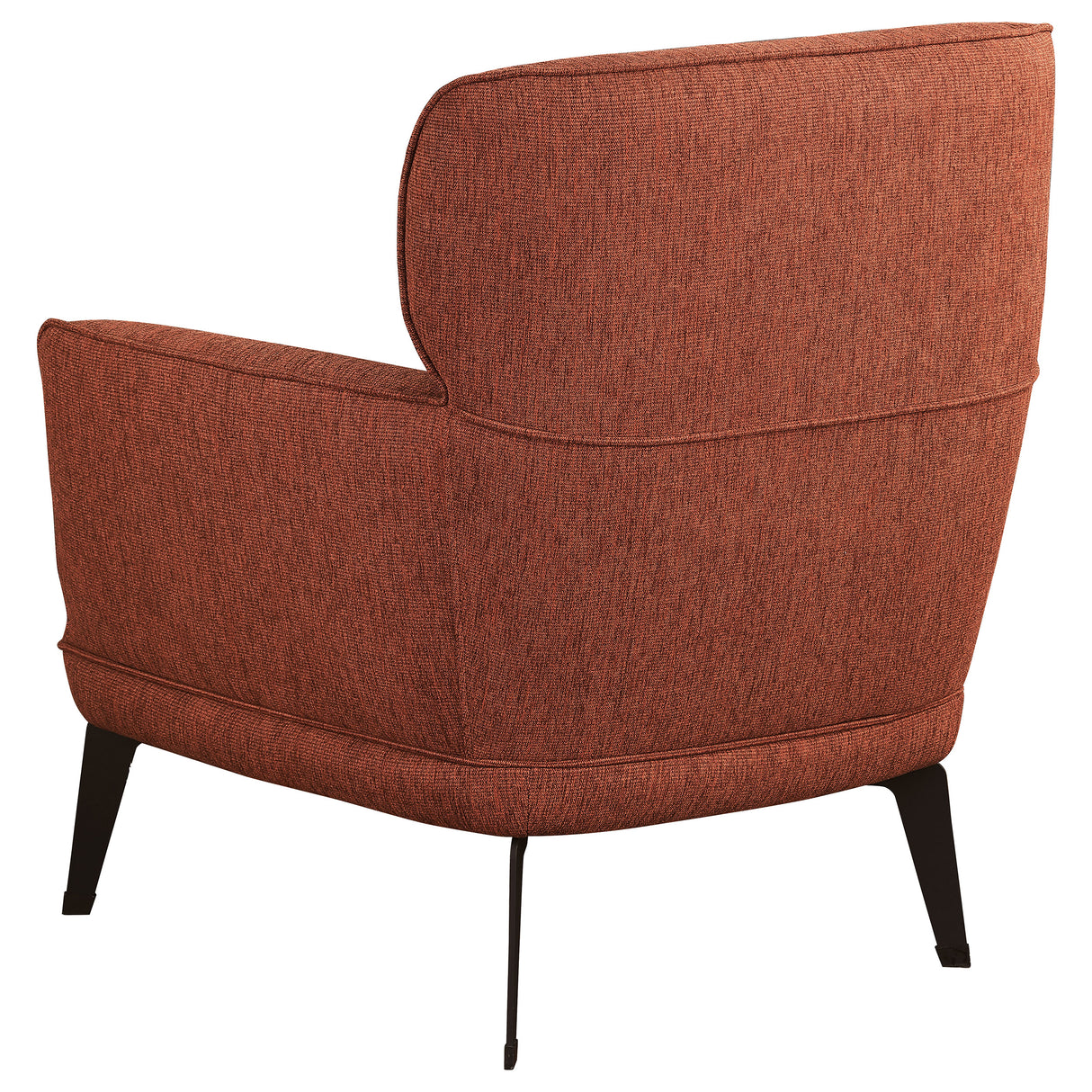 Andrea Upholstered Crescent Arm Accent Chair in Orange