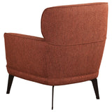 Andrea Upholstered Crescent Arm Accent Chair in Orange