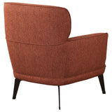Andrea Upholstered Crescent Arm Accent Chair in Orange