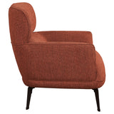 Andrea Upholstered Crescent Arm Accent Chair in Orange