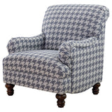 Glenn Upholstered English Arm Accent Chair in Blue
