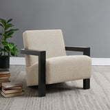 Fitzroy Boucle Upholstered Accent Arm Chair in Latte
