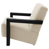 Fitzroy Boucle Upholstered Accent Arm Chair in Latte