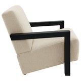 Fitzroy Boucle Upholstered Accent Arm Chair in Latte