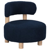 Zonie Boucle Upholstered Barrel Back Accent Chair, Blue