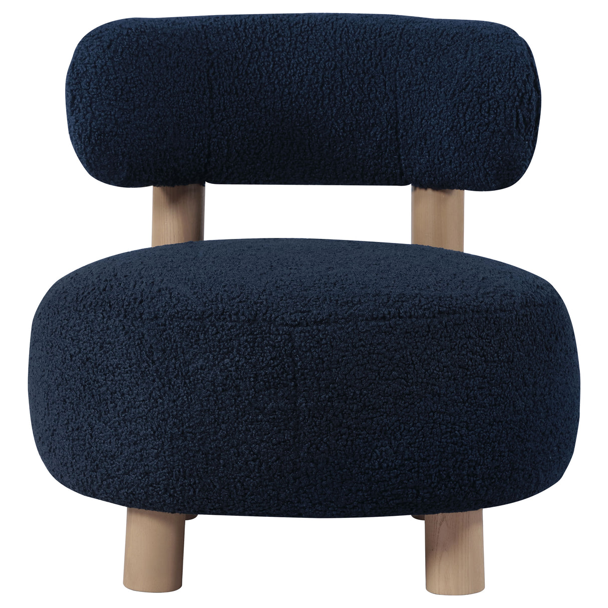 Zonie Boucle Upholstered Barrel Back Accent Chair, Blue
