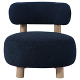 Zonie Boucle Upholstered Barrel Back Accent Chair, Blue