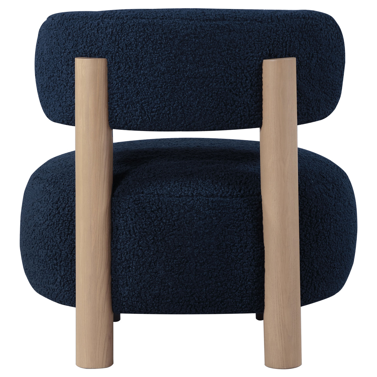Zonie Boucle Upholstered Barrel Back Accent Chair, Blue