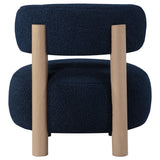 Zonie Boucle Upholstered Barrel Back Accent Chair, Blue