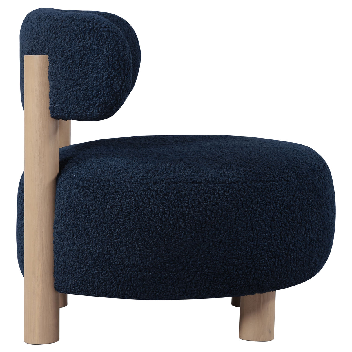 Zonie Boucle Upholstered Barrel Back Accent Chair, Blue