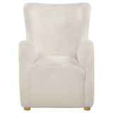 Thornton Ivory Faux Fur Wingback Accent Chair