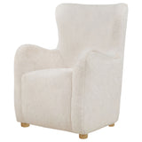 Thornton Ivory Faux Fur Wingback Accent Chair