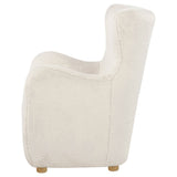 Thornton Ivory Faux Fur Wingback Accent Chair