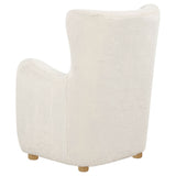 Thornton Ivory Faux Fur Wingback Accent Chair
