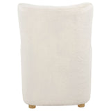 Thornton Ivory Faux Fur Wingback Accent Chair