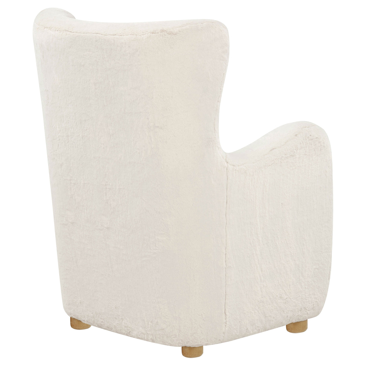 Thornton Ivory Faux Fur Wingback Accent Chair