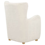 Thornton Ivory Faux Fur Wingback Accent Chair