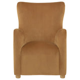 Thornton Cognac Velvet Wingback Lounge Accent Chair