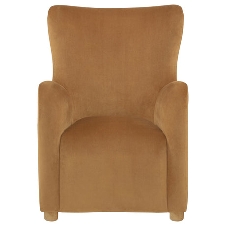 Thornton Cognac Velvet Wingback Lounge Accent Chair