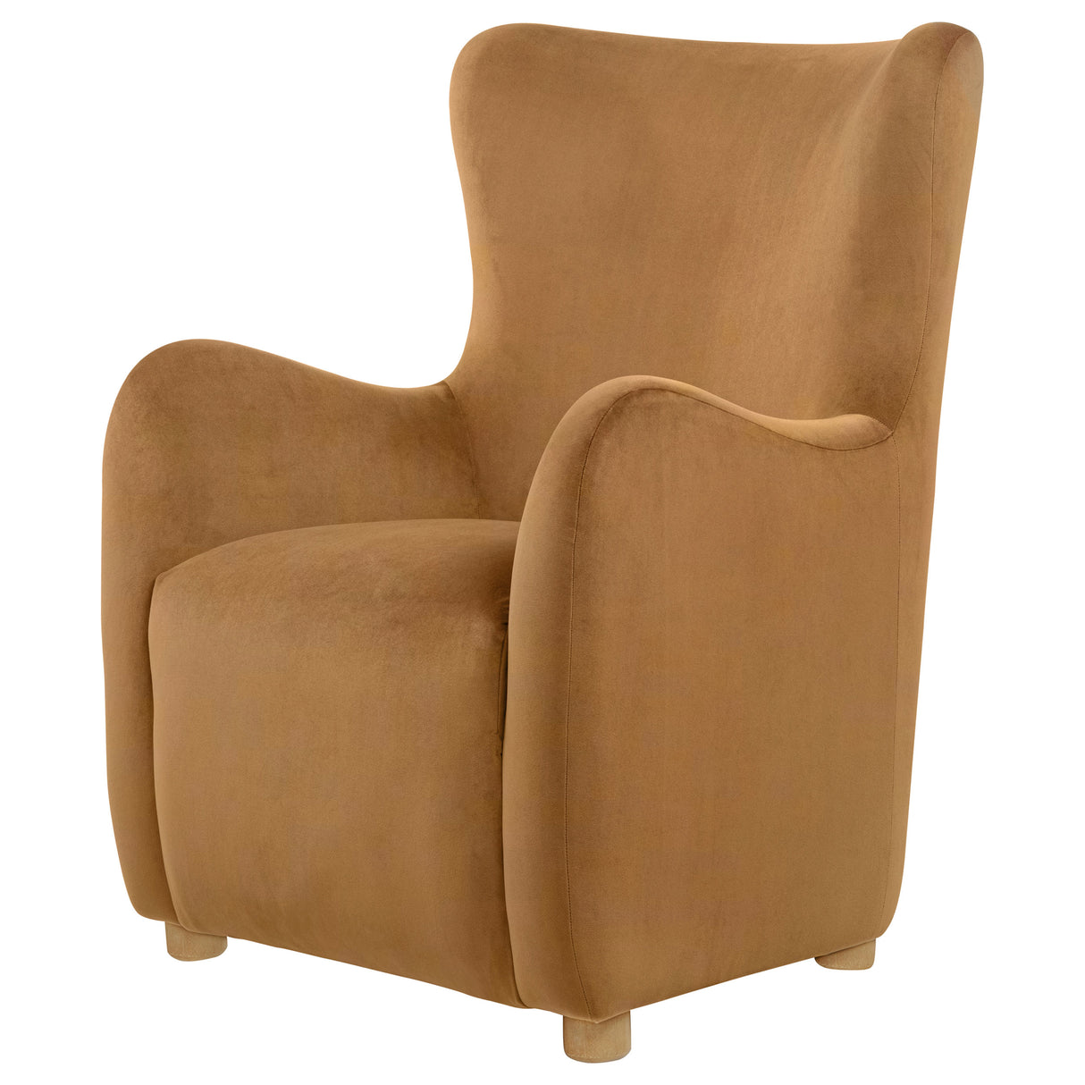 Thornton Cognac Velvet Wingback Lounge Accent Chair