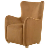 Thornton Cognac Velvet Wingback Lounge Accent Chair