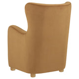 Thornton Cognac Velvet Wingback Lounge Accent Chair