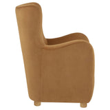 Thornton Cognac Velvet Wingback Lounge Accent Chair