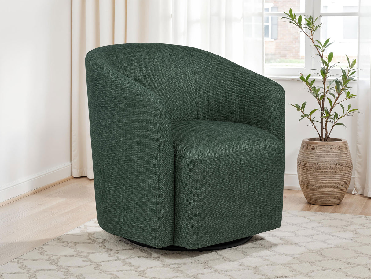 Mossbrook Fabric Upholstered Swivel Accent Chair - Green