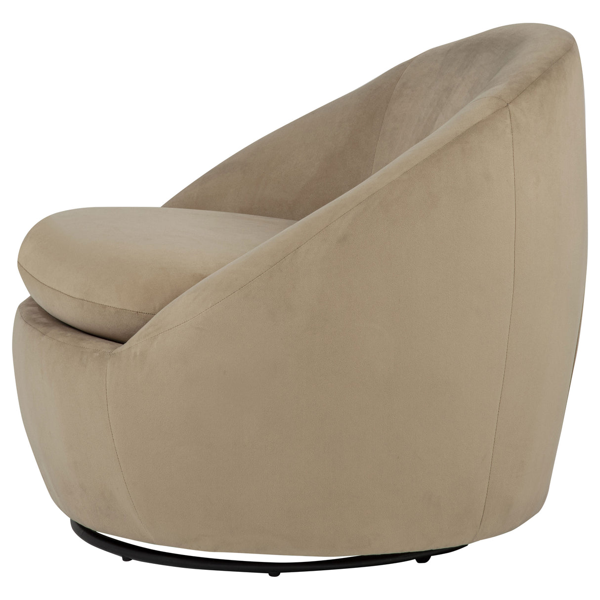 Myernick Camel Velvet Swivel Barrel Accent Chair