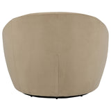 Myernick Camel Velvet Swivel Barrel Accent Chair