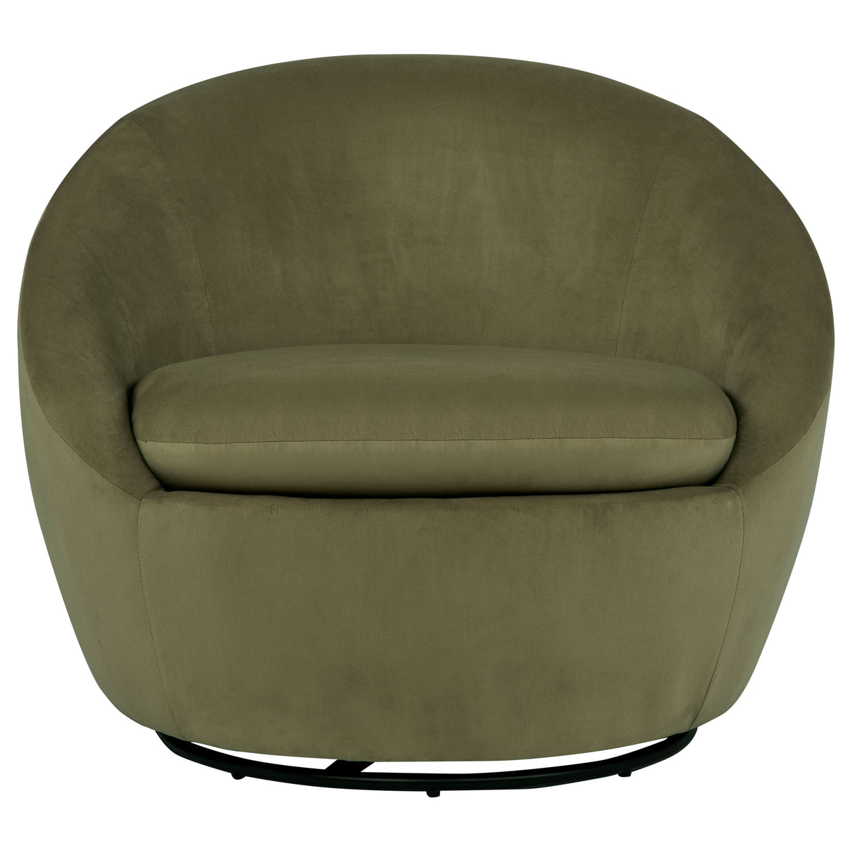 Myernick Olive Velvet Swivel Barrel Accent Chair
