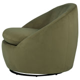 Myernick Olive Velvet Swivel Barrel Accent Chair